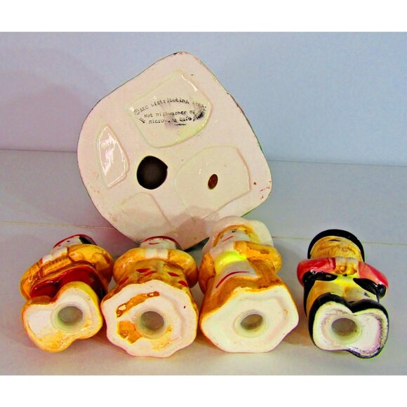 Vintage Thanksgiving Table Set Salt & Pepper Pilgrims Native American Turkey - Picture 5 of 10